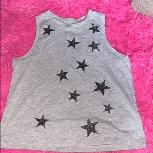 grey and black stars tank top